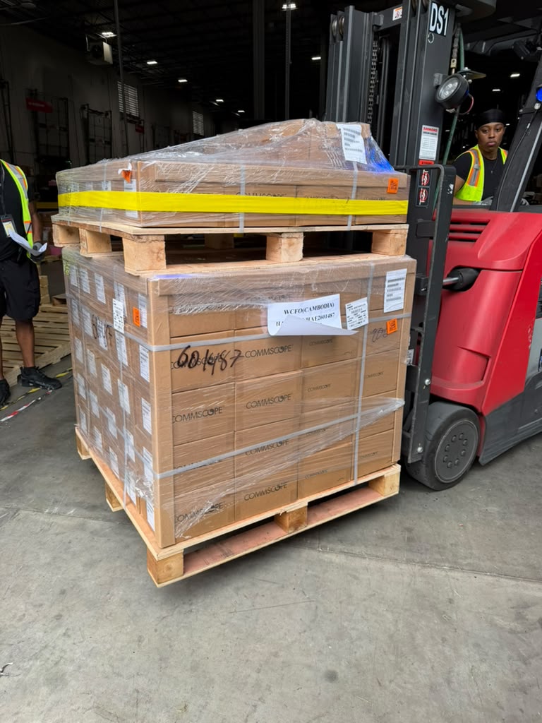 Palletized boxed freight